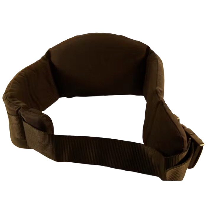 Padded adjustable hip belt in dark fabric offering support and comfort for STIHL backpack blower users under $50 tools accessory