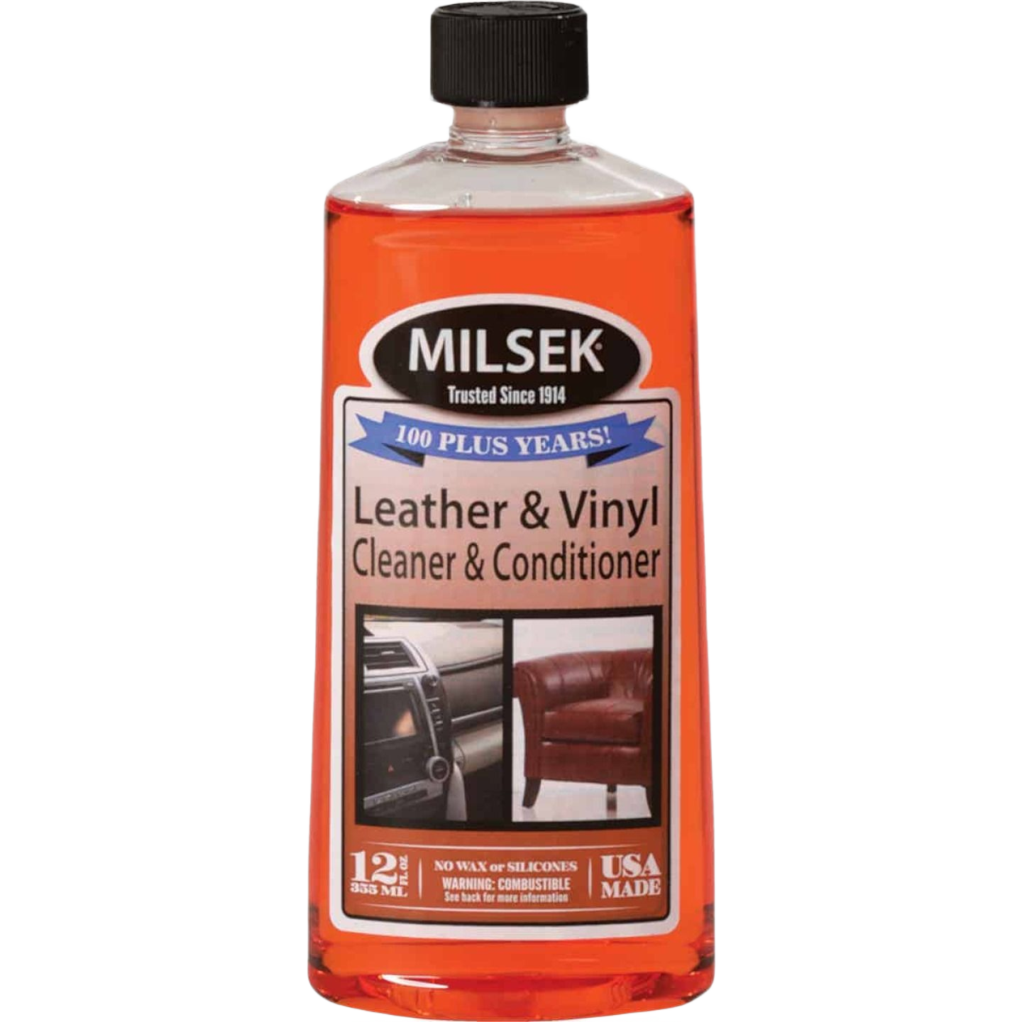 12 oz bottle of Milsek leather and vinyl cleaner and conditioner in cleaning supplies under $50 collection