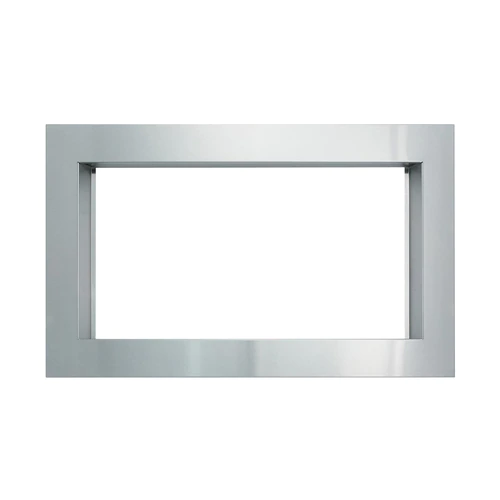 Brushed stainless steel 30-inch built-in trim kit for microwave installation in kitchen appliances collection
