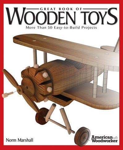 Illustration of a wooden toy airplane model showcasing simple construction techniques for easy building projects.