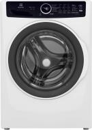 White front load washer with digital control panel and circular door, part of front load washers and appliances collection