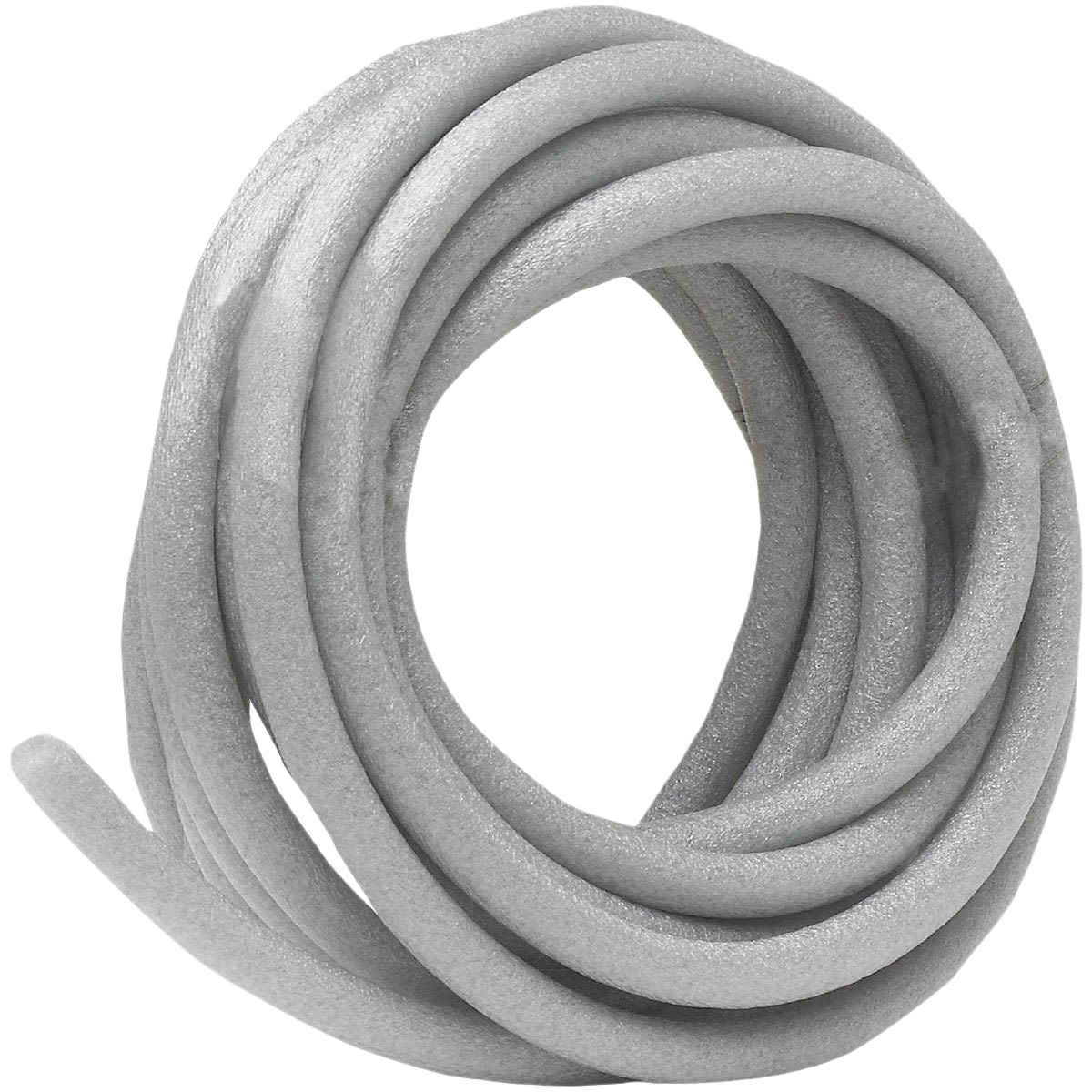 Coiled gray polyethylene foam backer rod used for sealing gaps in home improvement and construction projects