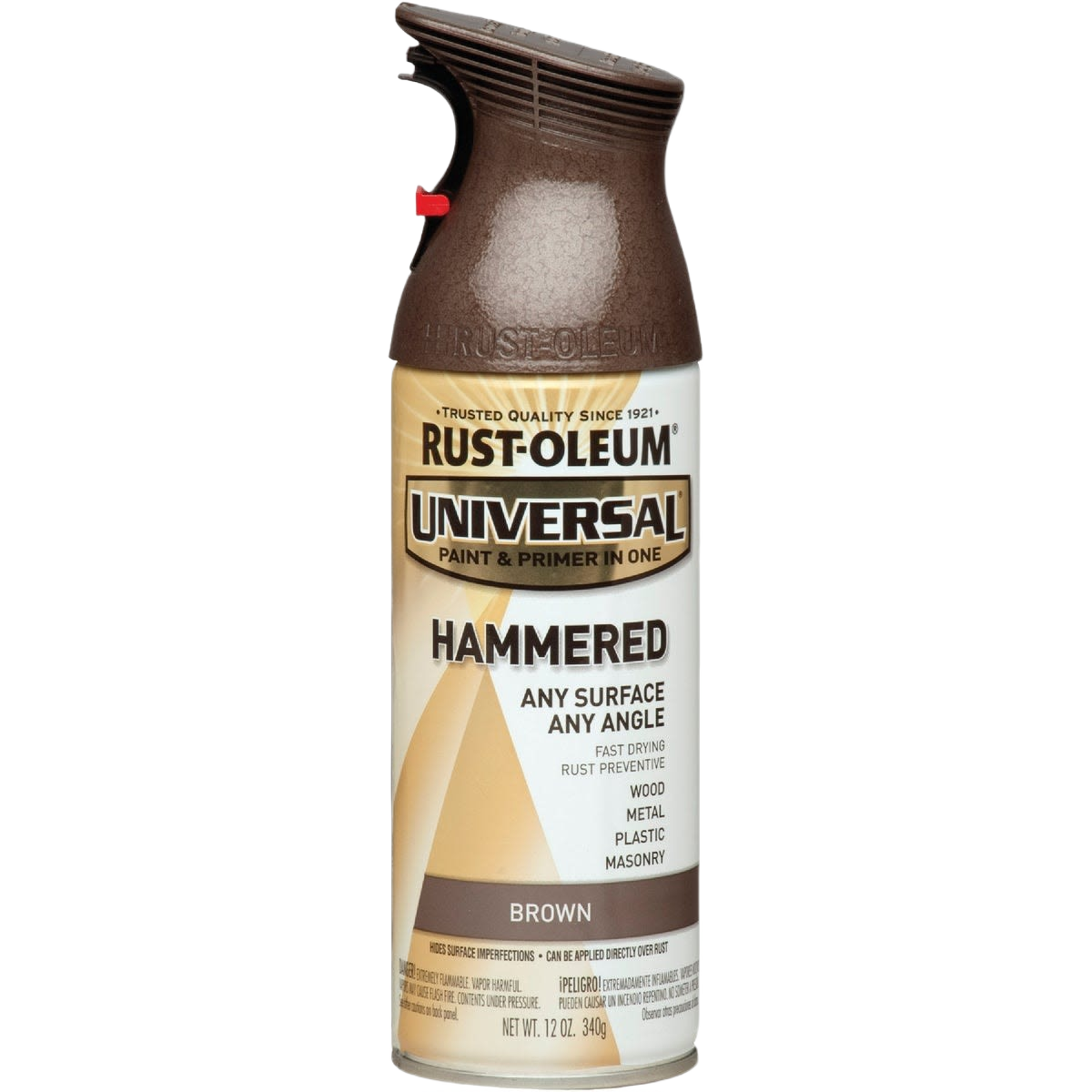 Rust-Oleum Universal Hammered gloss brown spray paint can for home improvement tools and paint supplies collection