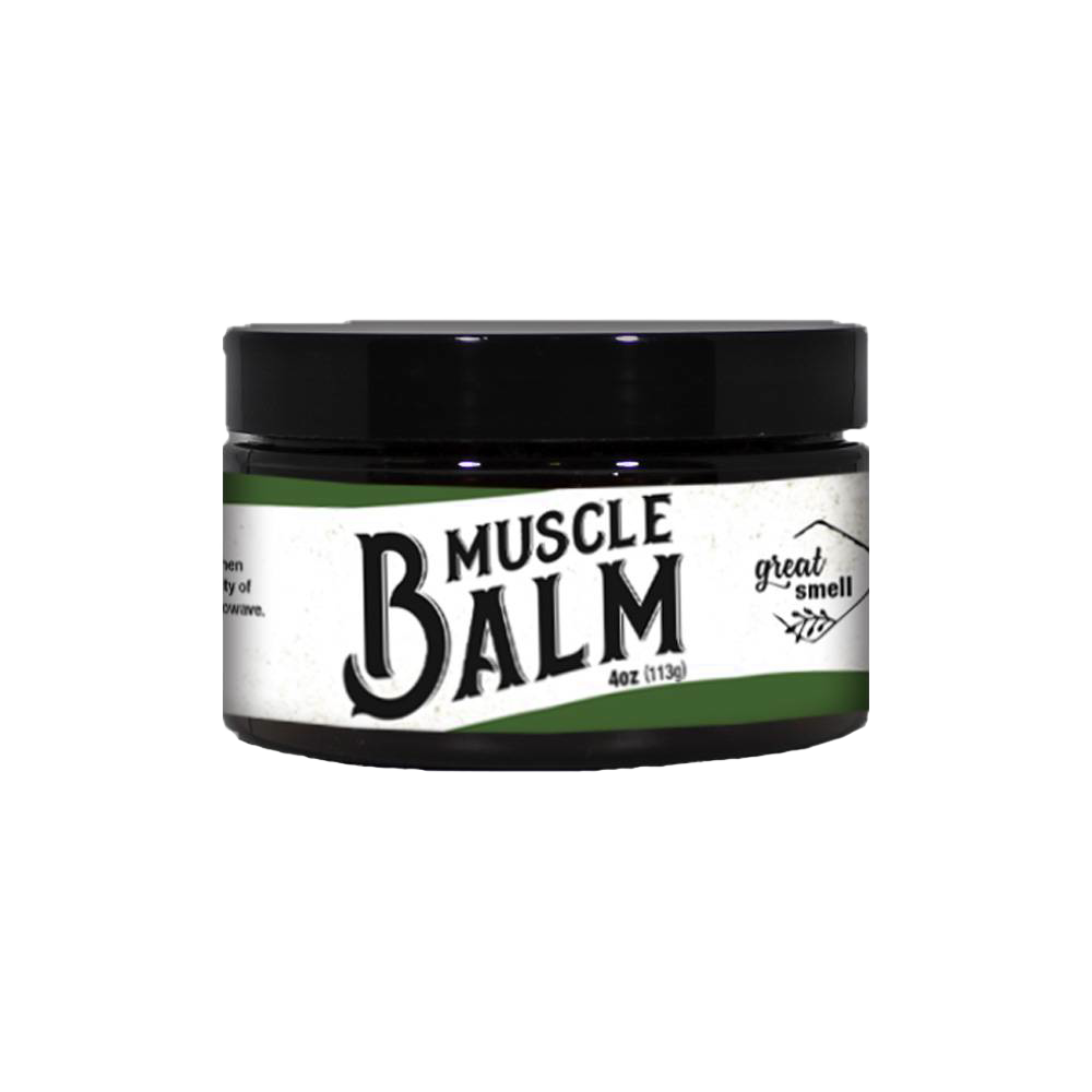 4 oz jar of muscle balm with green and white label in Health & Beauty and Under $50 collections