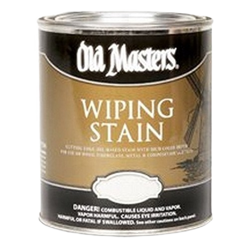 Can of Old Masters maple oil base wiping stain for interior wood finishing and home improvement projects