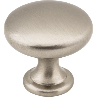 Satin nickel cabinet knob with smooth rounded top for furniture hardware and home improvement under $50 collection