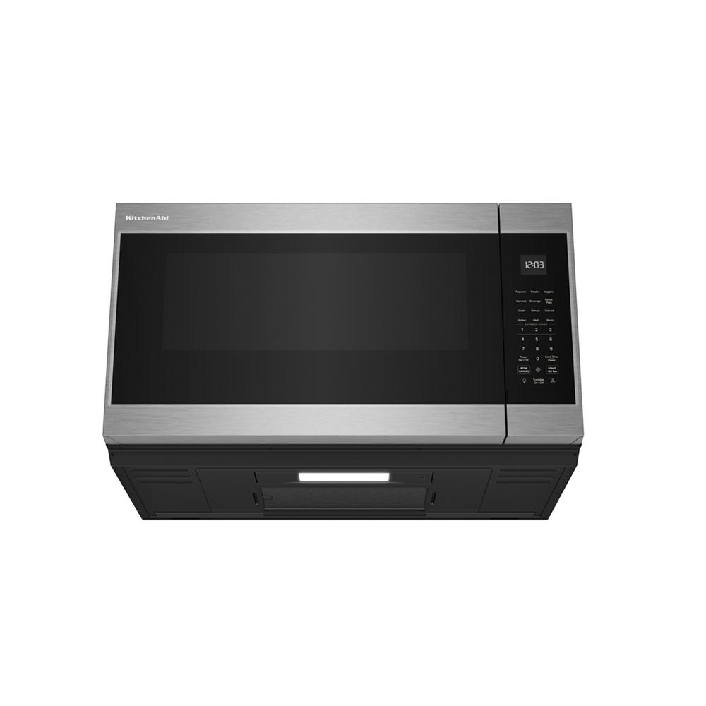 Over-the-range stainless steel microwave with digital control panel and auto functions from KitchenAid appliances collection