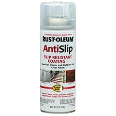 Rust-Oleum clear anti slip spray providing transparent slip-resistant coating for indoor and outdoor surfaces under $50