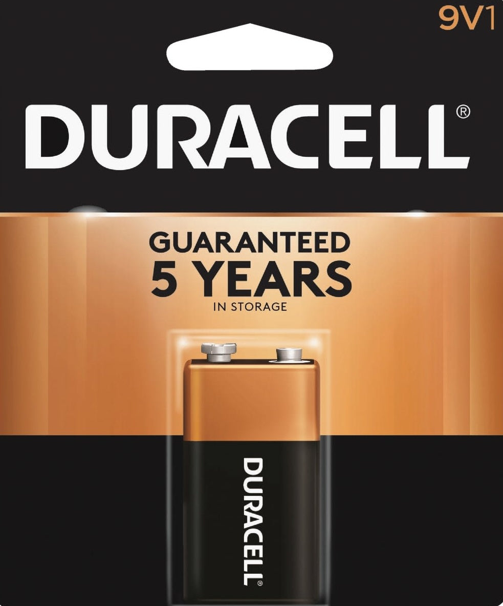 Duracell CopperTop 9V alkaline battery with 5-year power guarantee for household and electrical use under $50 category