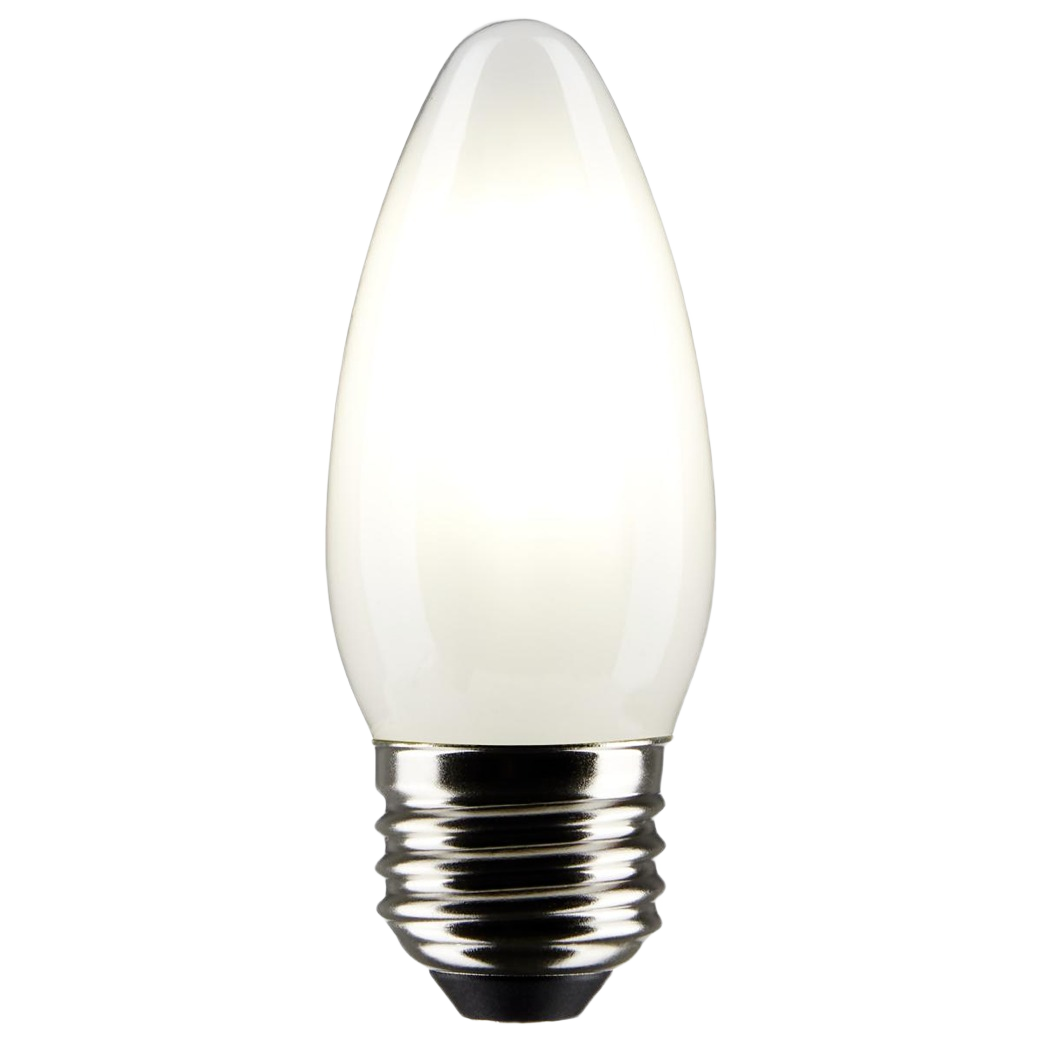 Frosted B11 LED light bulb in warm white with medium base for energy-efficient lighting and home improvement projects under $50