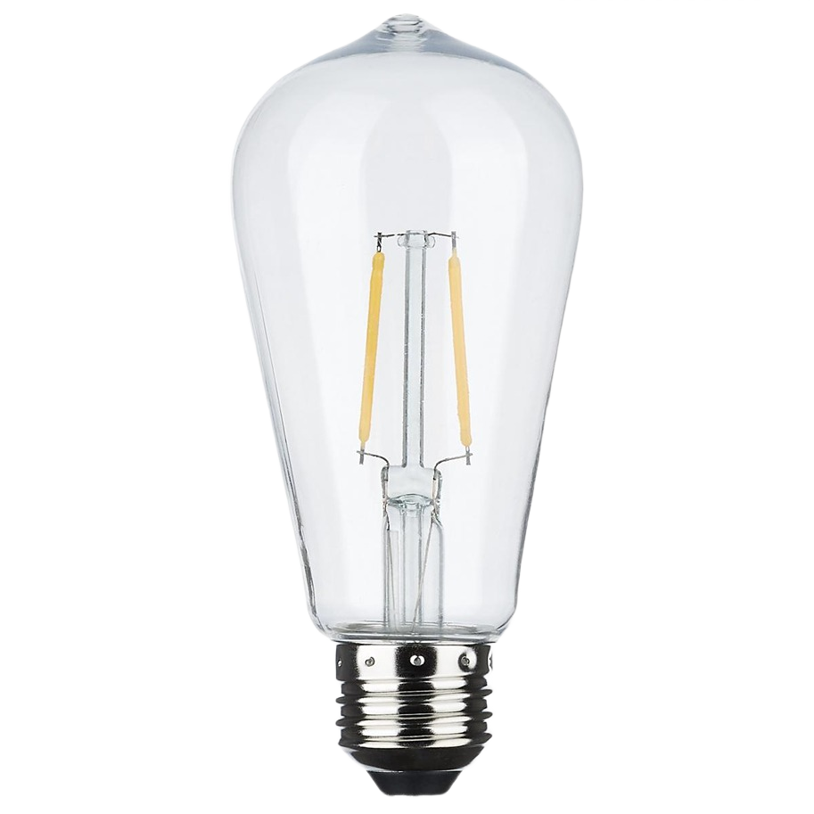 Clear ST19 LED replacement bulb with visible filament design for string lighting and home improvement use