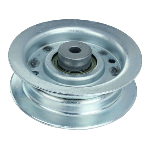 Metal pulley wheel with bearing center used for mechanical and home improvement applications