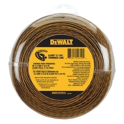 Spool of DEWALT trimmer line for lawn and garden outdoor power equipment and corded trimming tools use
