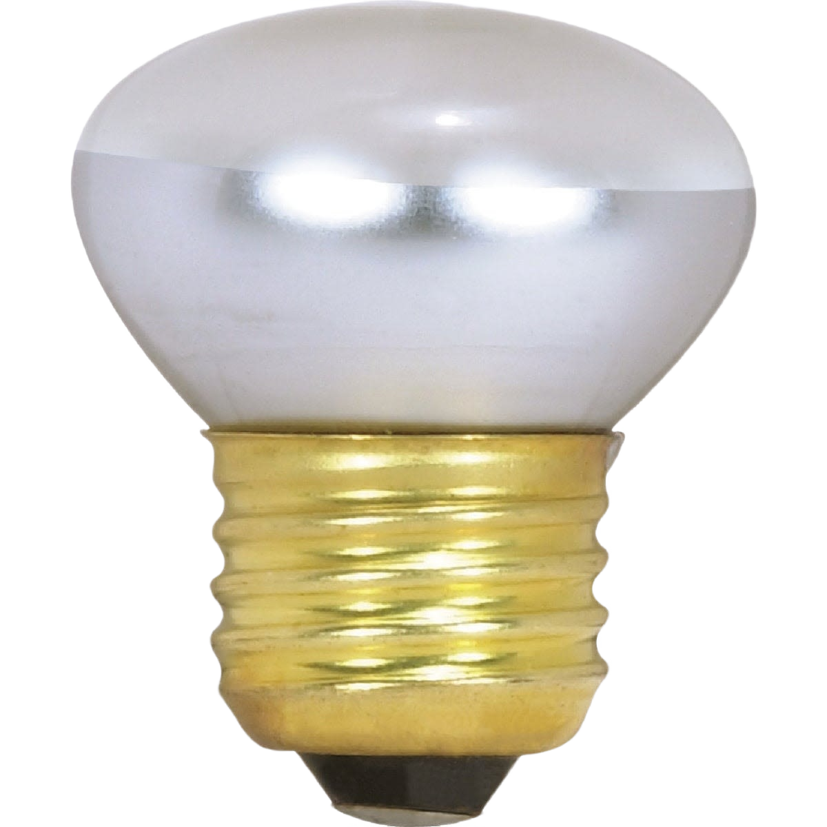 Small incandescent floodlight bulb with brass screw base for lighting and electrical home improvement needs under $50 collections