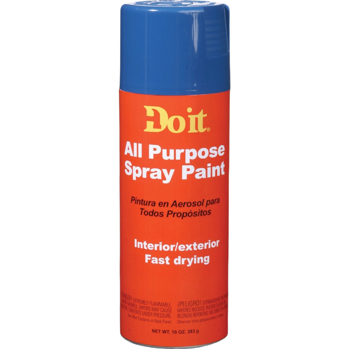 Blue-topped can of all-purpose spray paint for interior and exterior use, fast drying, in spray paint and home improvement collections