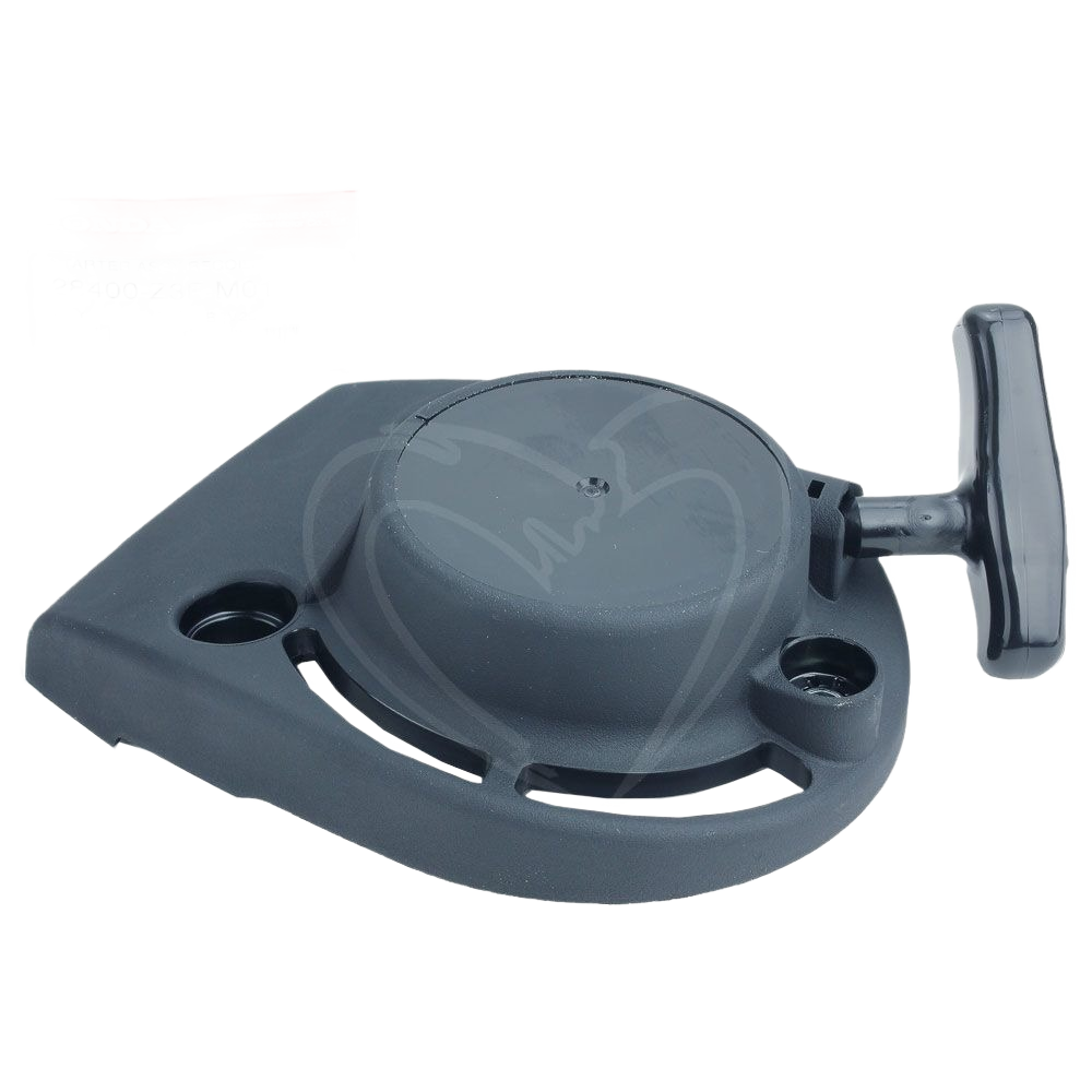 Black recoil starter assembly with pull handle for Honda equipment in parts and home improvement collections