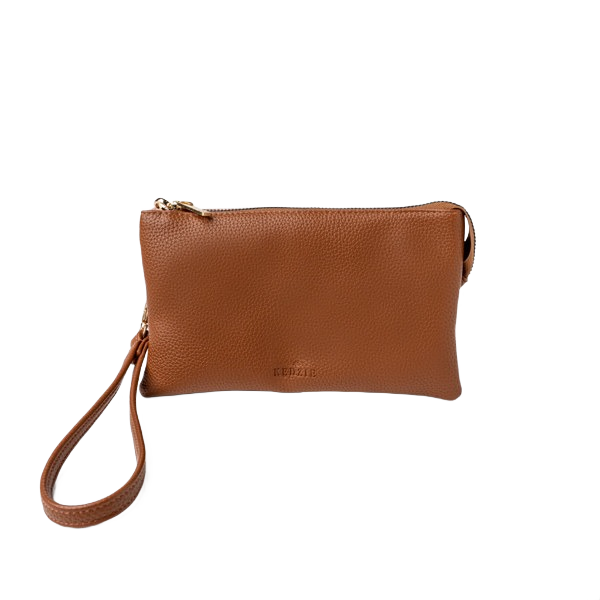 Brown vegan leather convertible wallet wristlet with gold hardware in Accessories and Bags & Wallets under $100 collection