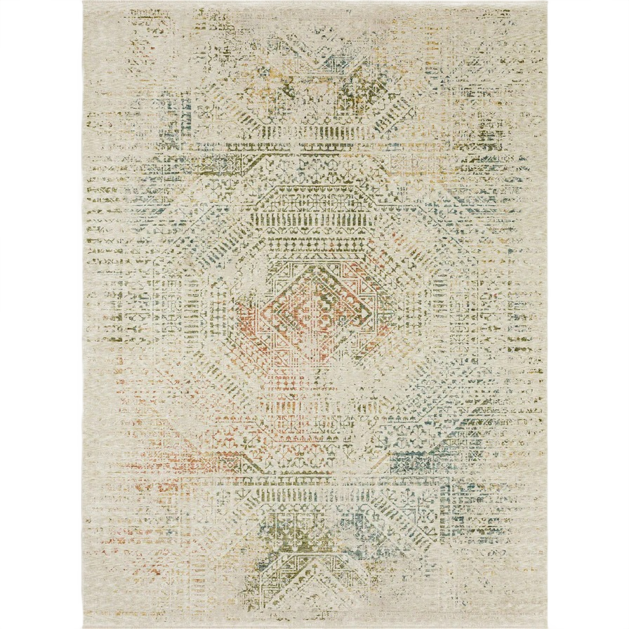 Ivory textured area rug with muted geometric patterns for stylish flooring and home decor spaces