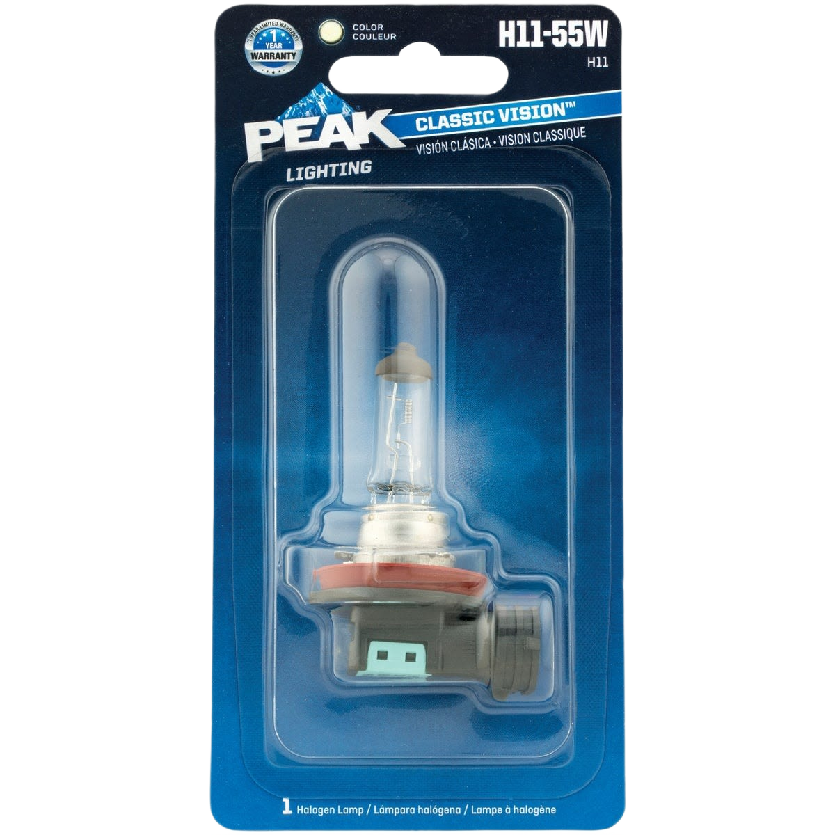 Peak brand replacement halogen bulb in blister pack for automotive use, part of Under $50 Automotive collection