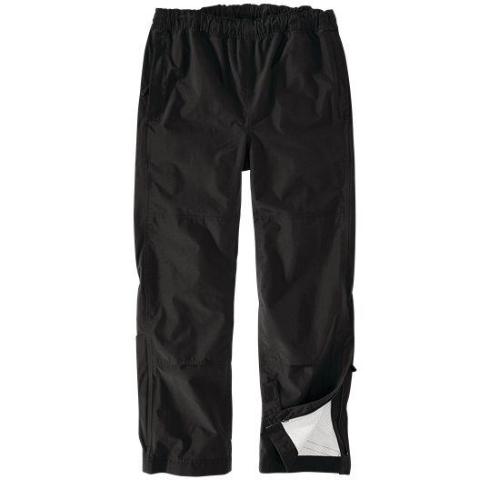 Black lightweight relaxed fit pants with elastic waistband and adjustable leg vents for outdoor and work activities