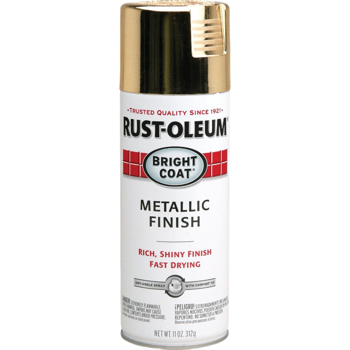 Rust-Oleum Bright Coat gold metallic spray paint can for home improvement in Spray Paint and Paint & Supplies collections