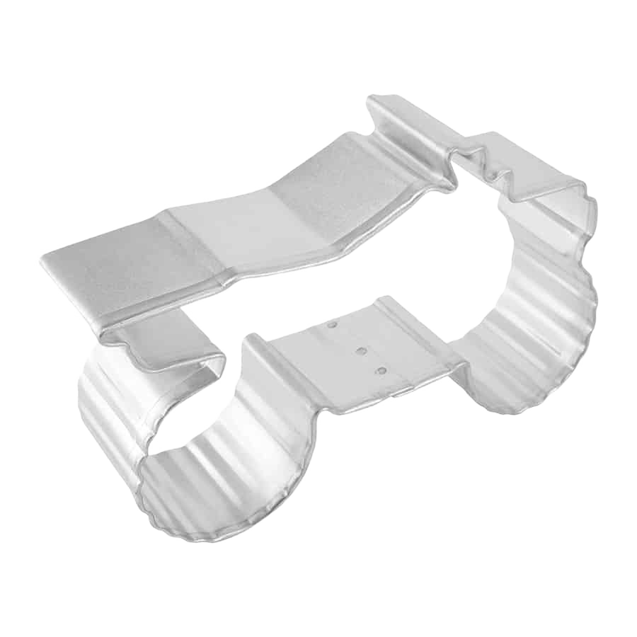 Metal cookie cutter in the shape of a four wheeler for baking and creative kitchen projects
