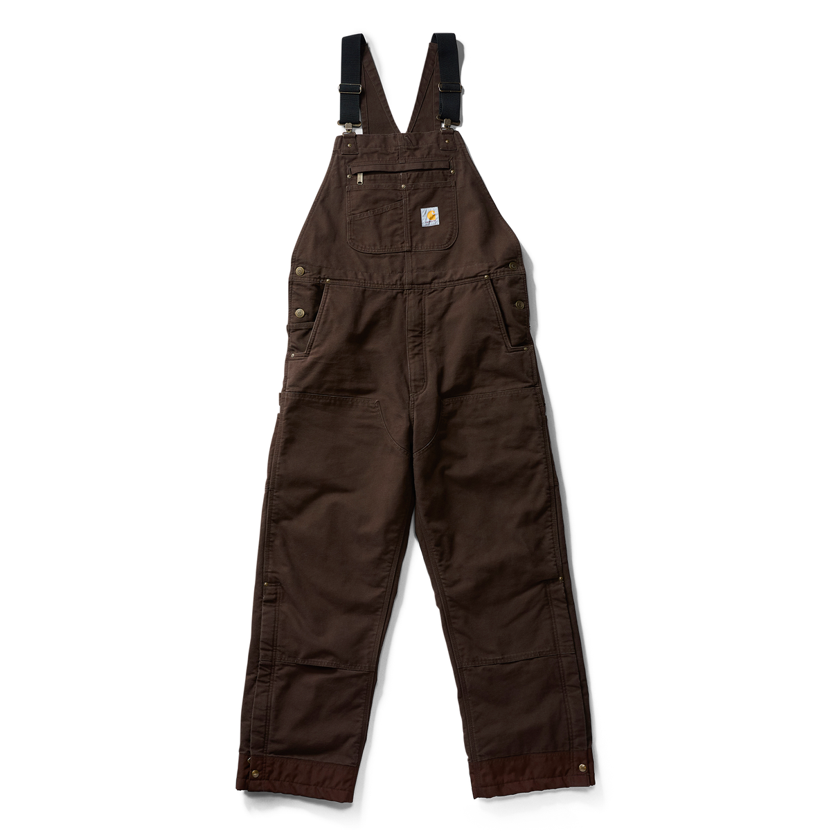 Carhartt Washed Duck Insulated Bib Overall - Dark Brown, 3XL