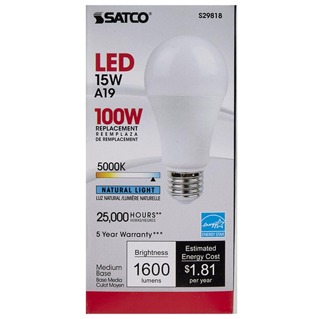 LED light bulb with frosted finish, dimmable medium base, natural daylight, energy-efficient and long-lasting under $50 collection