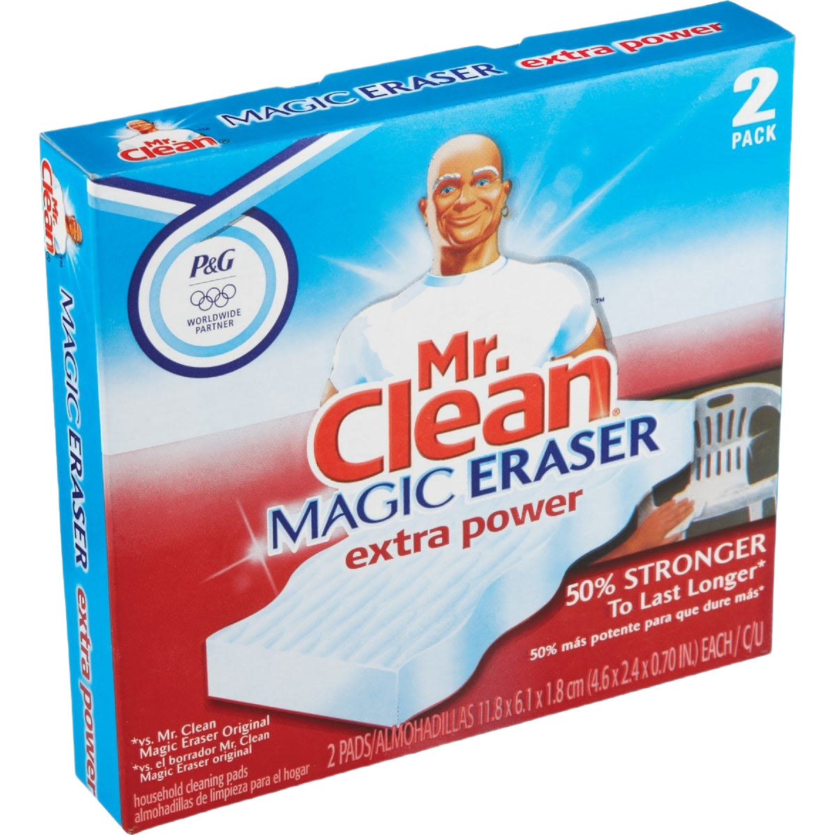 Box of two cleaning pads with extra power for tough messes in home improvement under $50 collections