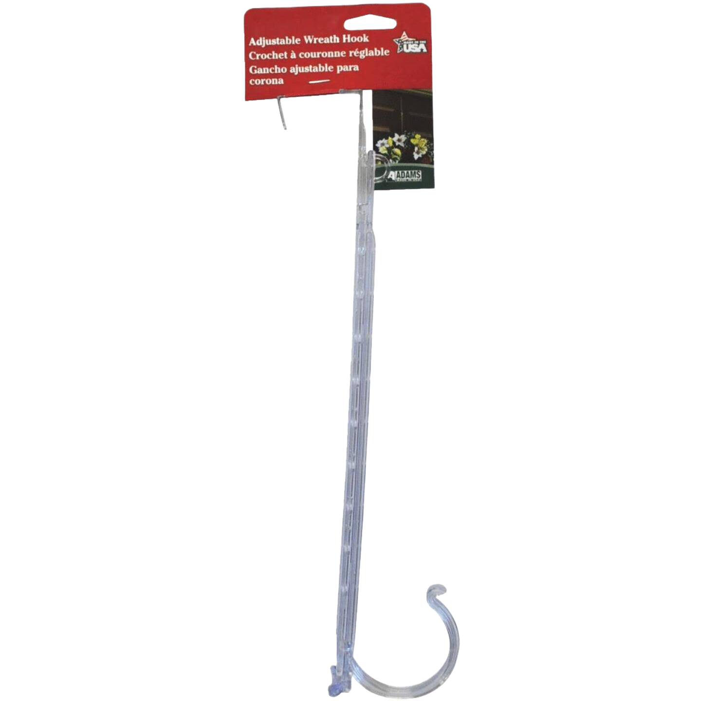 Adjustable metal wreath hanger with ultra-thin hook for damage-free door frame use in Christmas and home decor collections