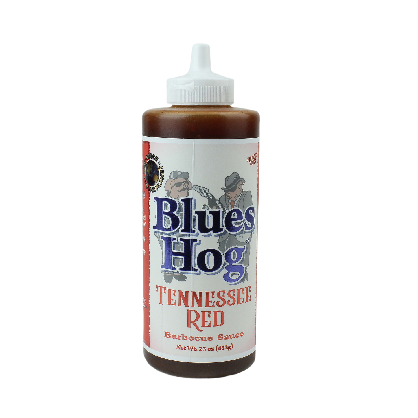 Bottle of Blues Hog Tennessee Red gluten free BBQ sauce in 23 oz for grilling sauces and outdoor cooking under $50
