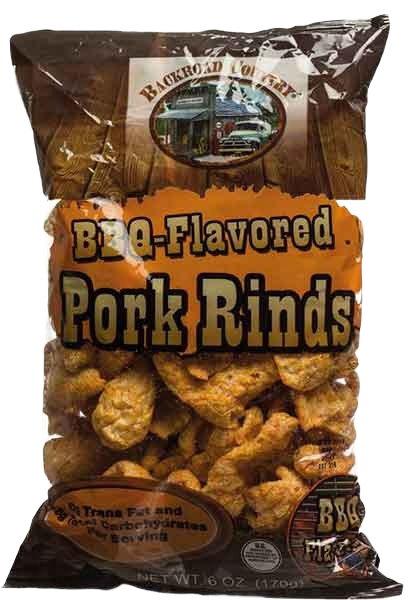 Bag of BBQ flavored pork rinds snack in Chips & Snacks and Food & Beverage collections under $50 category