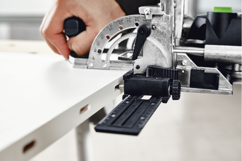 Black Festool Domino joiner accessory for precise mortise placement in woodworking and power tool accessories collections