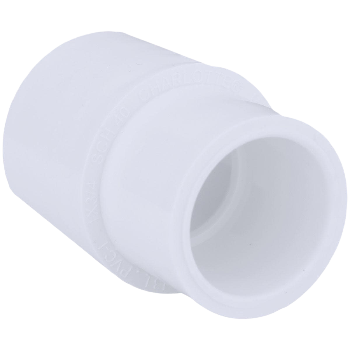 White PVC reducing coupling with slip ends for plumbing applications in pipes and fittings under $50 collection