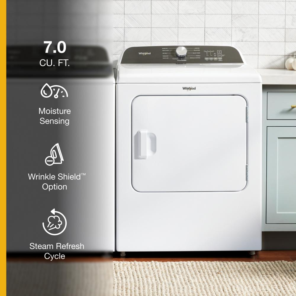 7.0 Cu. Ft. Whirlpool® Top Load Electric Dryer with Moisture Sensor