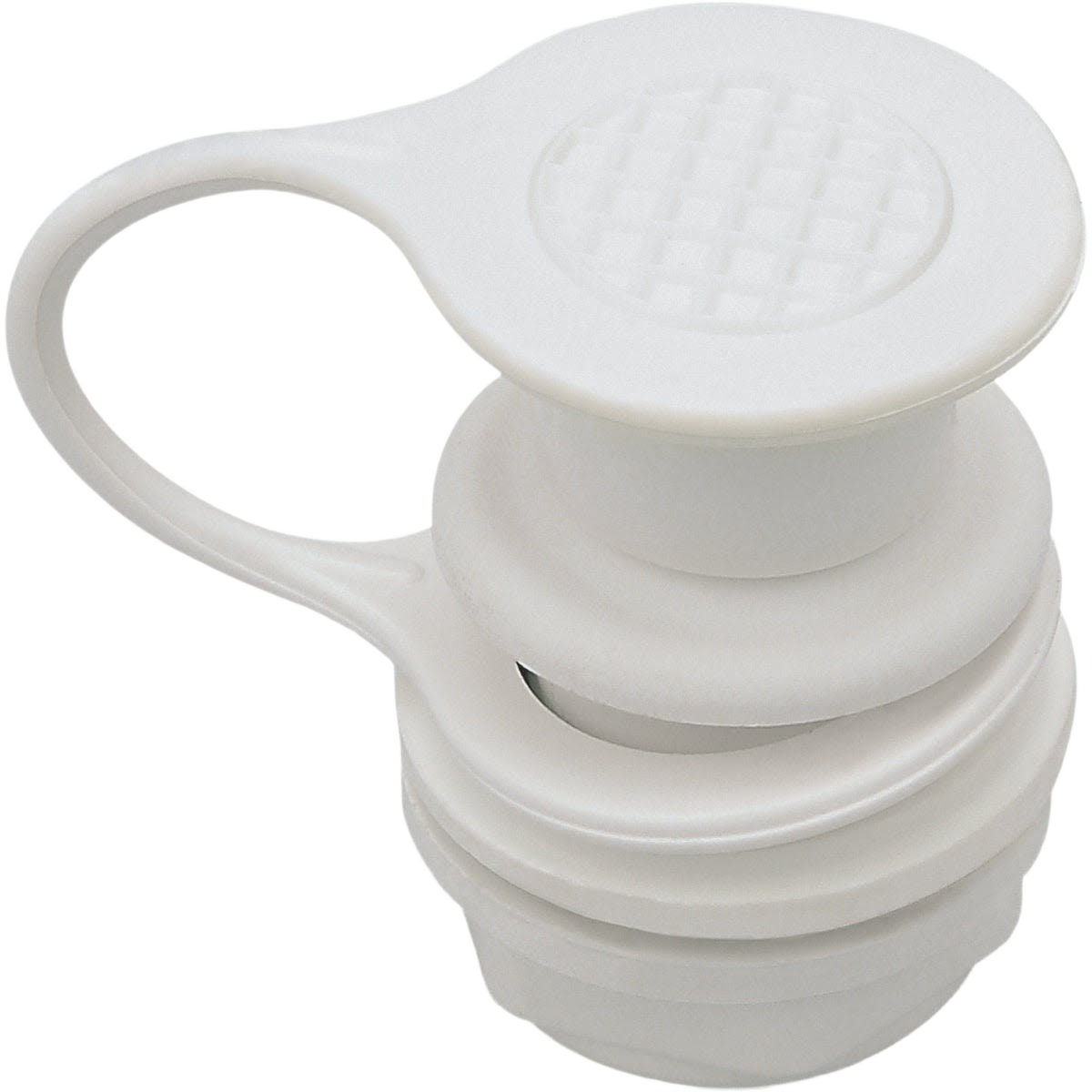 White triple snap push cap drain plug for cooler with attached pull ring in outdoor games and under $25 collections