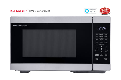 Silver smart countertop microwave oven with digital display and keypad from Microwaves and Kitchen & Kitchenware collections