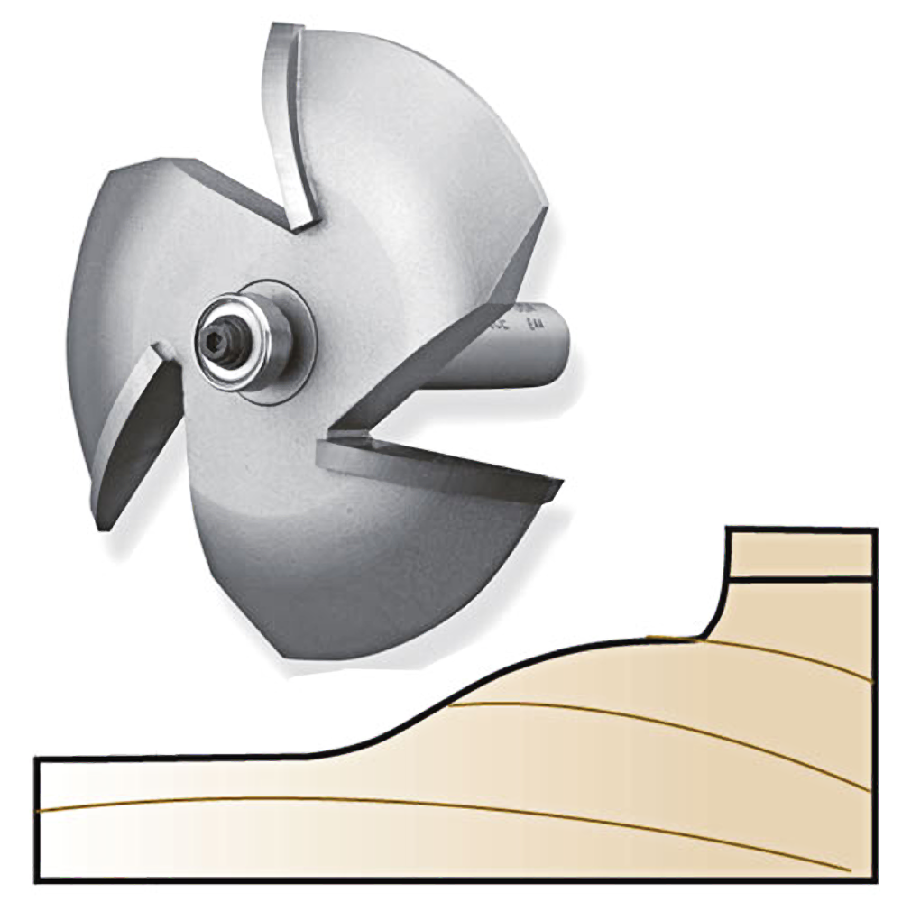 Silver 3-wing ogee/cove router bit for raised panel woodworking in power tool accessories collection