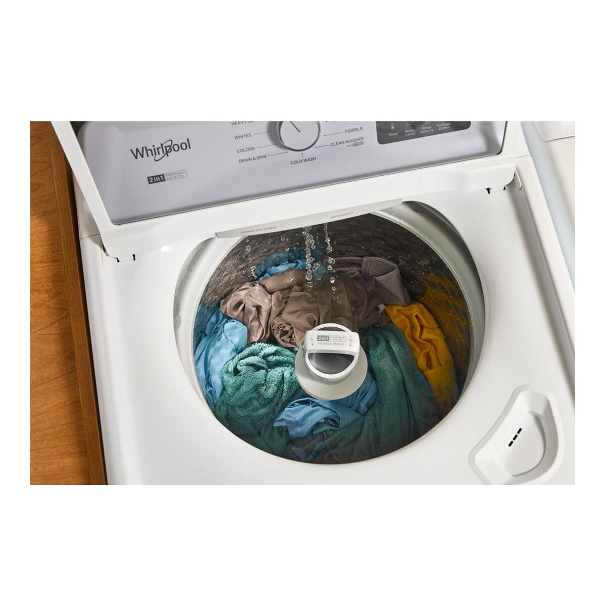 4.2–4.3 Cu. Ft. Whirlpool® Top Load Washer with 2-in-1 Removable Agitator and Soft Close Glass Lid