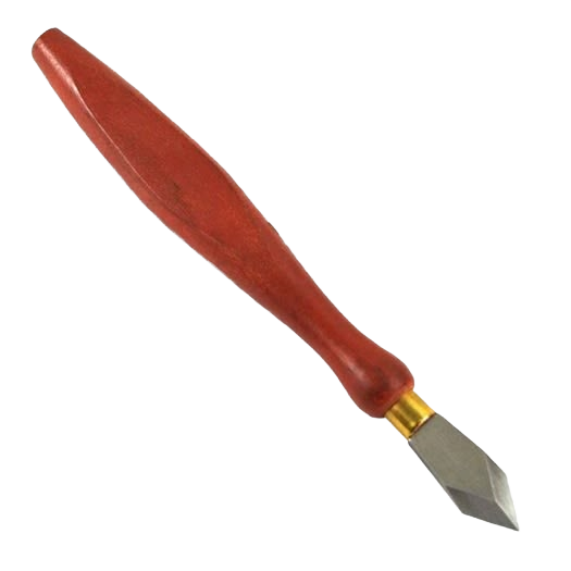 Wood scribing knife with polished wooden handle and metal blade for precise woodworking hand tools and measuring tools collections