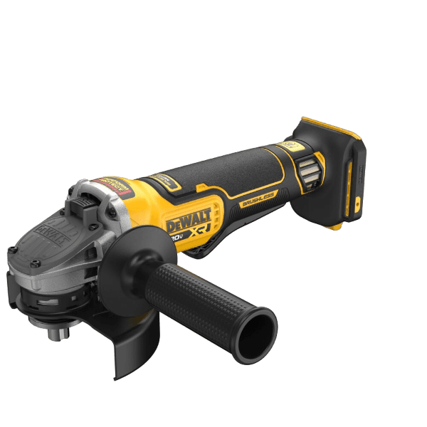 Compact cordless angle grinder with ergonomic handle and brushless motor for efficient home improvement tasks