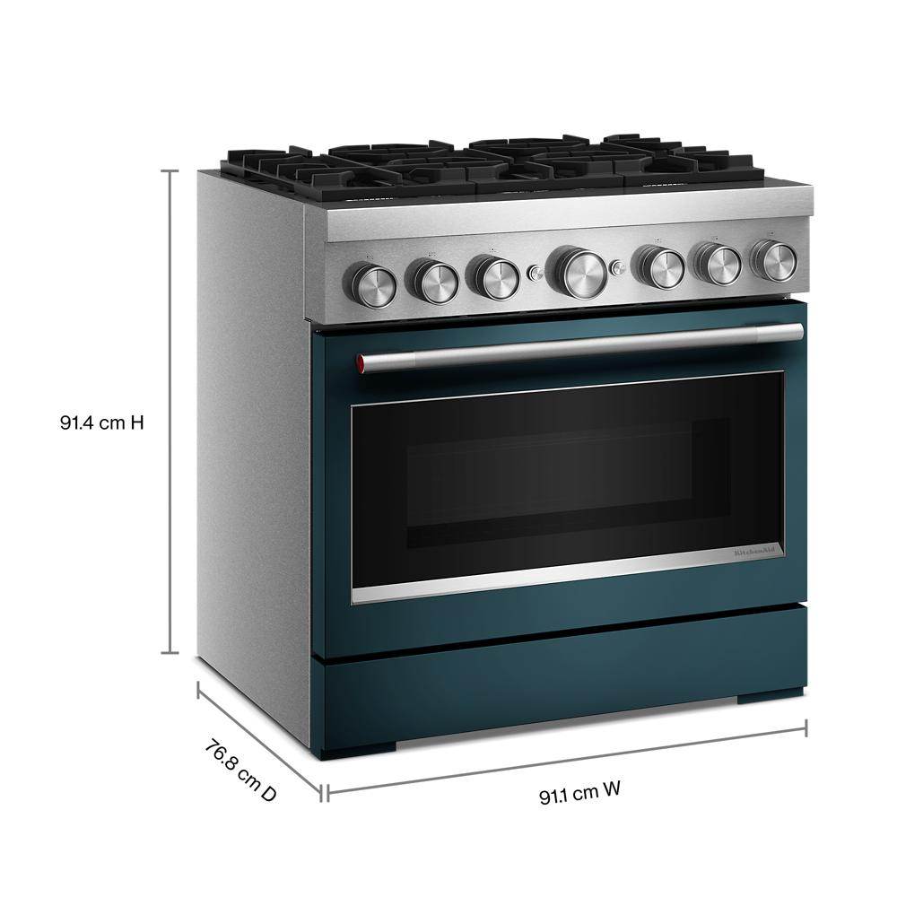 36-Inch 6 Burner Commercial-Style Dual Fuel Range with No Preheat Air Fry Mode