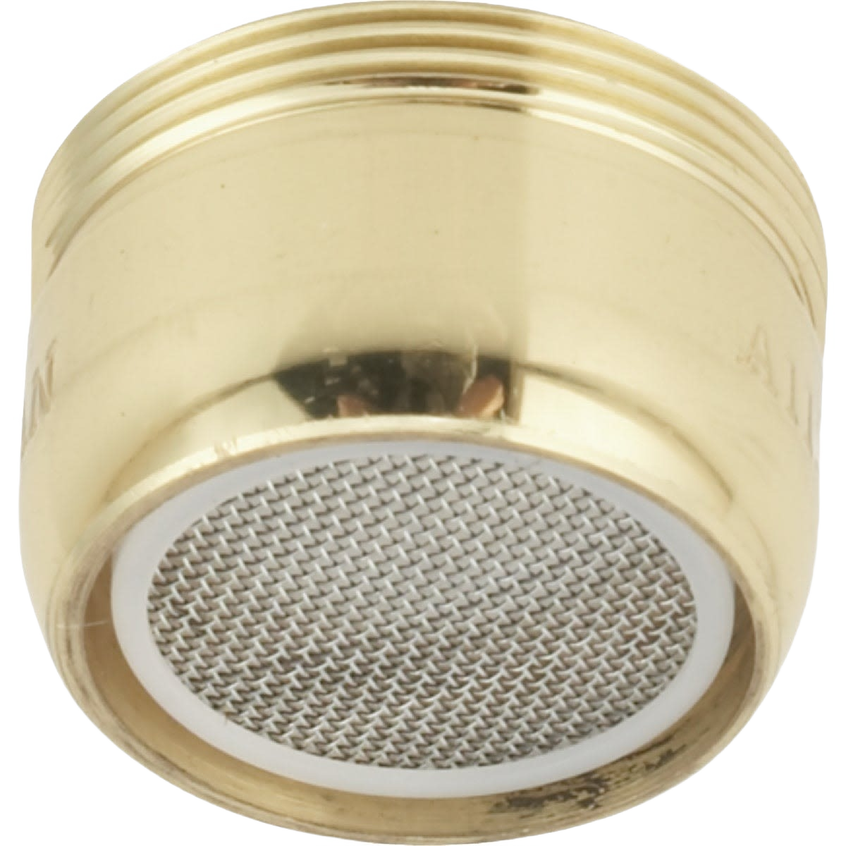 Low lead brass faucet aerator with mesh screen for water saving in plumbing and faucet repair parts collections