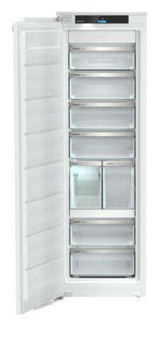 Tall white built-in freezer with multiple clear storage drawers, part of Refrigerators and Kitchen & Kitchenware collections