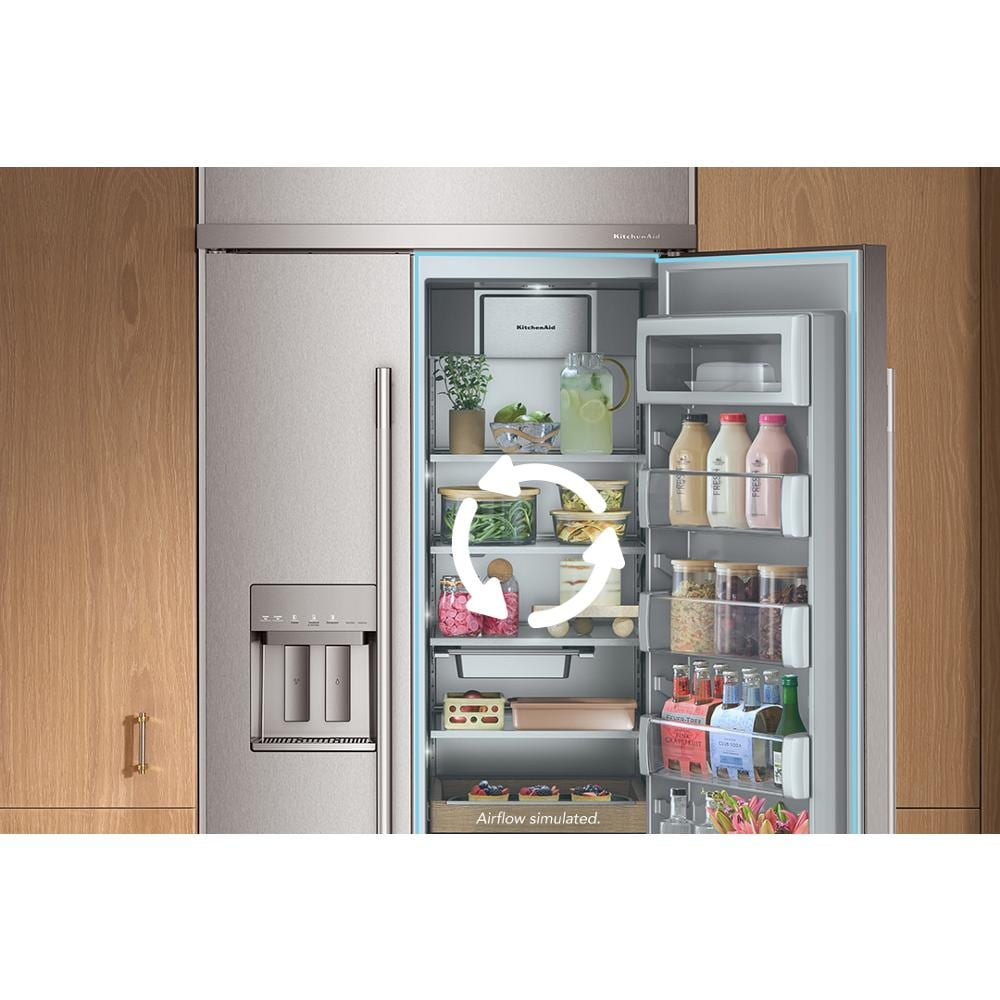 20.8 Cu. Ft. 36-Inch Built-In Side-by-Side Refrigerator with Exterior Water and Ice Dispenser with Measured Fill in PrintShield® Stainless Steel