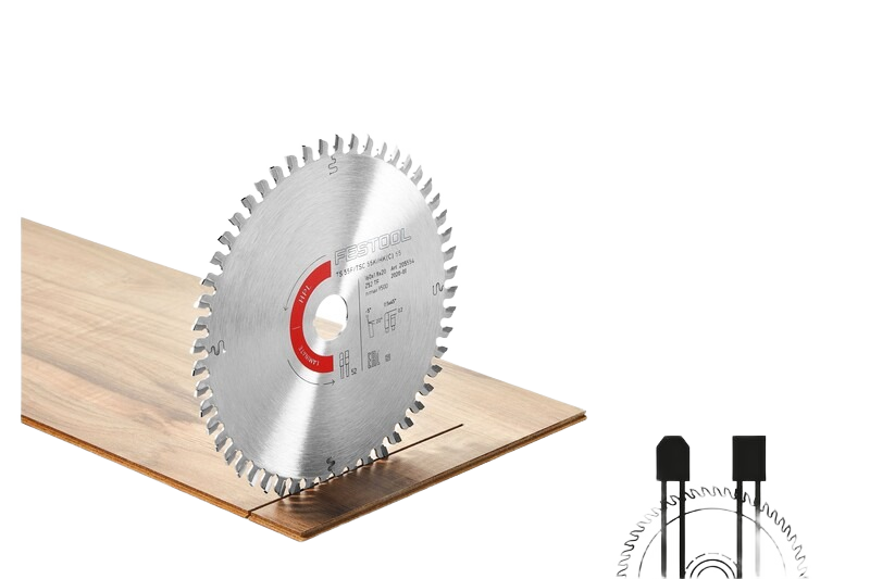 Circular saw blade with 60 teeth designed for cutting solid surface and laminate materials in home improvement tasks