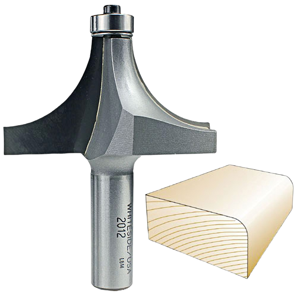 Router bit with 1/2 inch shank designed for rounding over edges on wood in tool accessories and drill bits collections