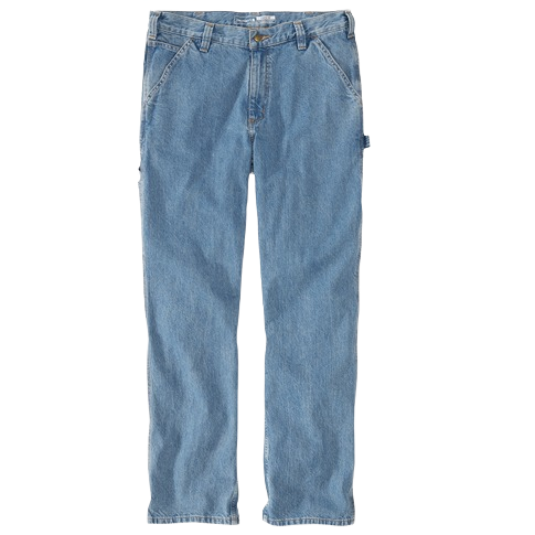 Men’s loose fit cotton denim jeans in faded cove blue designed for comfort and durability in casual and workwear collections