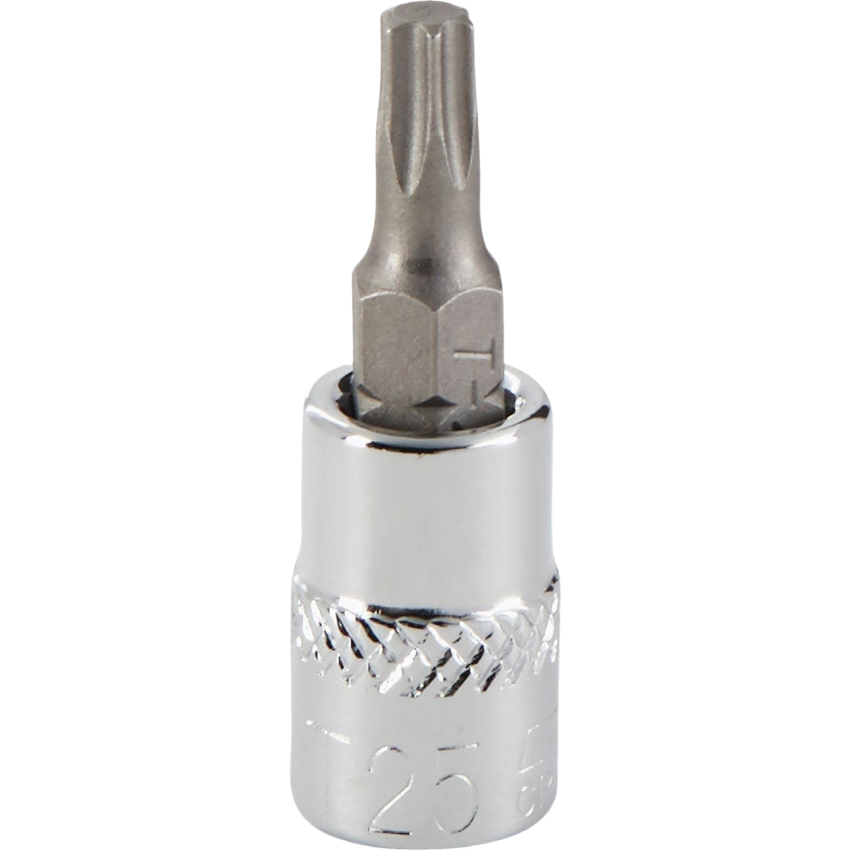 Chrome vanadium steel T25 6-point Torx bit socket with textured grip for woodworking and hand tool collections under $50