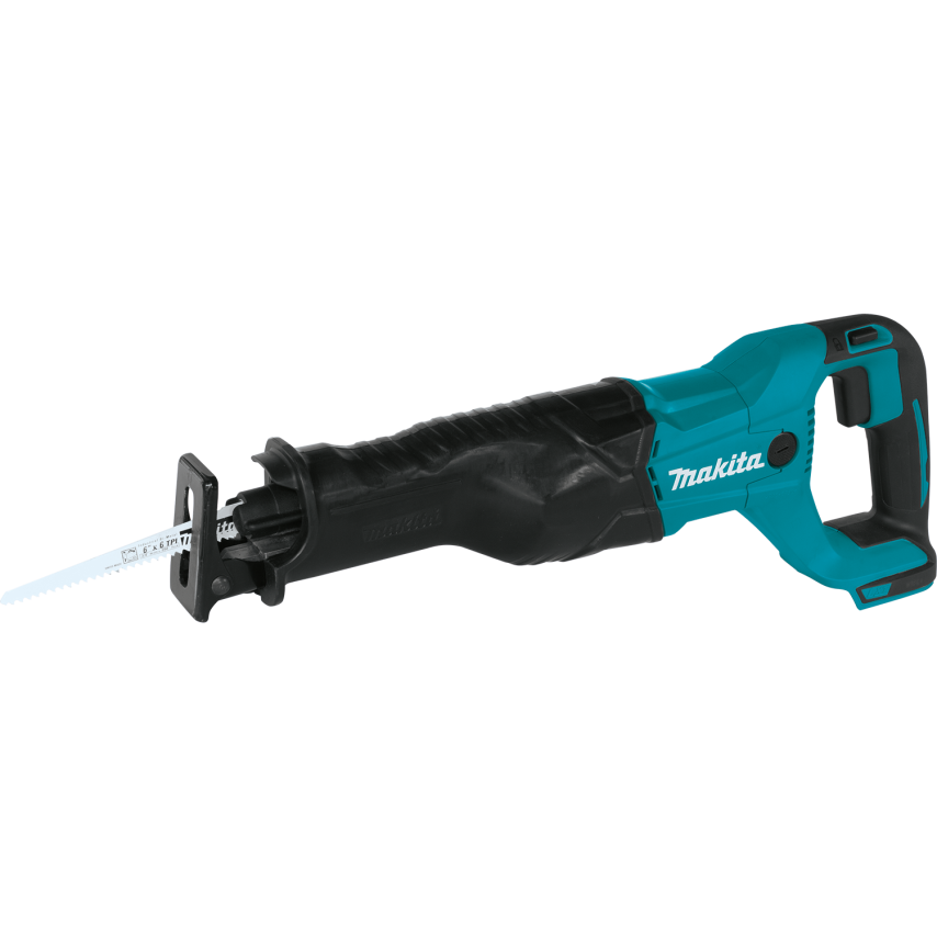 Cordless Makita reciprocating saw with ergonomic grip and blade for home improvement in power tools collection